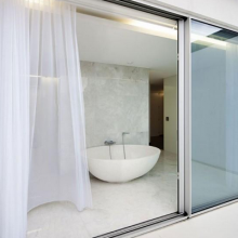 Steel Material Frame Sliding Glass Door Bathroom Toilet Shower Partition thumbnail-1