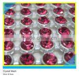 Hot Fix Aluminum Rhinestone Mesh Silver Base Pink Rhinestone SS8 2mm thumbnail-2
