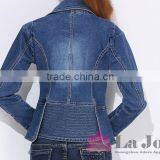 2016 Fashion Collar Butterflies Small Suit Design Denim Jacket For Women LD-054 thumbnail-3