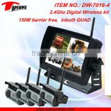 DW-7016-4 2.4Ghz digital wireless reversing camera system with No interference for truck