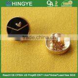New Arrive Black Color Enamelled Fancy Metal Shank Button -- M1877