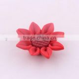 Mixed color clay flower beads in bulk! wholesale handmadesoft soft polymer flower beads!
