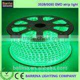 High Voltage CE RoHS 120LED Warm Green Color LED Ribbon Light thumbnail-1