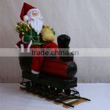 XM-A6131 48 inch inflatable santa sitting on train for home decoration