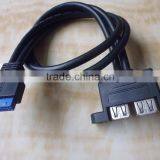 Manufacture USB AF*2 TO 20P Housing 3.0 Cable