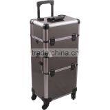 4-Wheel 2-in-1 Rolling Makeup Case With Easy-Slide and Extendable Trays, Includes Removable Tray and Extra Lid, 31-Inch, Smooth thumbnail-4