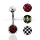 Checkerboard logo navel