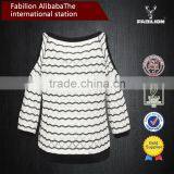 New Spring Water Ripple Medium Slim Strapless Sweater Hedging Custom Design Sweater thumbnail-2