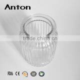 Round Vertical Stripes Surface Candle Holder Glass With Lid thumbnail-2