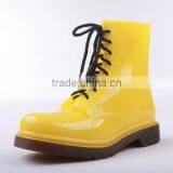 Fashionable waterproof yellow martin rain boots