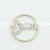 Rhinestone Key To My Heart Alloy Plates Fit 30mm Glass Floating Locket Wholesale thumbnail-1