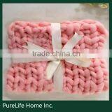 SZPLH New Design 2016 Chunky Knit Merino Wool Blanket Quality Choice thumbnail-1