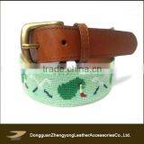 Factory Wholesale Needlepoint Golf Belt, Customise Design is Acceptable