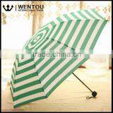 Compact Rain Umbrella Anti-UV Striped Folding Parasol thumbnail-2