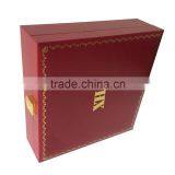 Flip Open Cover Custom Gold Blocking Printing Wooden Box for Gift With Lock thumbnail-3