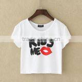 Lovely Red Mouth Cotton Custom Crop Top for Woman thumbnail-2