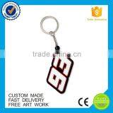 China Eco-friendly Soft Pvc Rubber Custom Letters Keychain