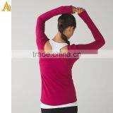 Custom Gym Yoga Shirt Women Long Sleeve T-Shirt Wholesale Yoga Wear thumbnail-2