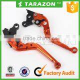 CNC Motorcycle Billet Alloy Aluminum Folded Extendable Road Bike Handlebar Brake Clutch Levers thumbnail-1