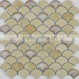 Fan-shape Mosaics, Glass Mix Ceramic Mosaic Tiles, Art Design Mosaic (PMBK011)