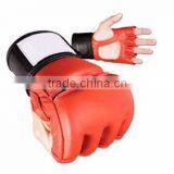 Full Red Half Finger MMA Gloves, Fighting Gear Good Quality in Cheap Prices