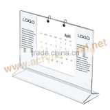 acrylic calendar holder with PVC sleeve desktop calendar display