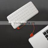 10000mAh Portable Cellphone Battery Charger Built-in Micro USB Cable Chocolate External Battery Power Bank thumbnail-3