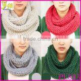 New Fashion Korean Style Autumn Winter Cheap Infinity Scarf Women Warm Knit Neck Circle Wool Blend Cowl Snood Ring Scarves Long thumbnail-1