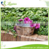Factory Sale Oval Shape Chinese Natural Round Wood Flower Pot Planter thumbnail-1