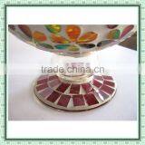 Holiday Decor Iridescent Colored Mosaic Hurricane Patterned Vase Tall Candle Holders for Weddings thumbnail-4