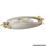 Metal Oval Shape Antique Tray thumbnail-1