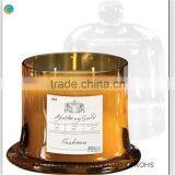 Electroplated Gold Glass Cloches Cover Glass Dome Jar