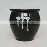 Ceramic Black Hand Painted Korean Kimchi Pot thumbnail-3
