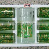 JK019 7pcs Glass Drinking Set With Bronzing Deco thumbnail-2