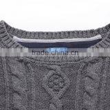 New Arrival Pure Color Cable Crew Neck Knit Sweater , Pullover Sweater thumbnail-3