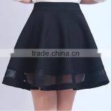 Customize Garment Manufacturer A-line Mini Black Sexy Girls Cute Short Skirt With Organze thumbnail-2