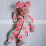 Wholesale Newborn Baby Clothes Romper Print Floral Cotton Clothes thumbnail-4