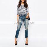 New Fashion High Waist Ripped Women Bulk Wholesale Jeans thumbnail-4