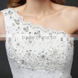 MGOO Custom Made One Shoulder White Beaded Magic Dress Company Ballgown Bridal Party Dress New Style thumbnail-4
