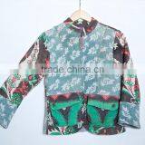 Vintage Kantha Jacket in Dirty Green & Brown ~ Small thumbnail-6