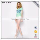 Customizable Pattern Printed O-Neck 2017 Summer Tops thumbnail-5