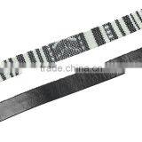 Fabric+Leatheroid Jewelry Rope Black & White Stripe 1.7mm( 1/8"), 12.0mm( 4/8"), 5 M thumbnail-1
