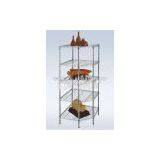 5 Tiers Modern Chrome Pentagon Corner Storage Rack thumbnail-1