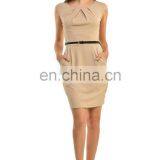 2016 BAIYIMO One Piece Ladies Professional Slim Sleeveless Bodycon Office Dress thumbnail-2