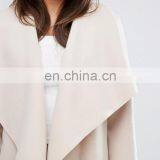 Long Style Cream Women Loose Dust Coat With Front Open thumbnail-3