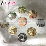 High Quality Shiny Gold Zamak Jeans Button