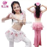 ET-130 Hot sale high milk silk sexy children kids practice belly dance costume including top and pant