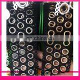 Latest Design Gold Metal Grommet Eyelet Black Polyester Lace Trimming for Garment and Shoe thumbnail-3