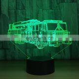 3D Fire Engine Modelling Table Lamp 7 Colors Changing Fire Truck Car Night Light USB Sleep Light Fixture Bedroom Decor Kids Gift thumbnail-2