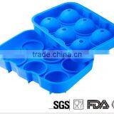 FDA LFGB Apporved Custom 6 Cavity Round Shape Silicone Ice Cube Tray thumbnail-1